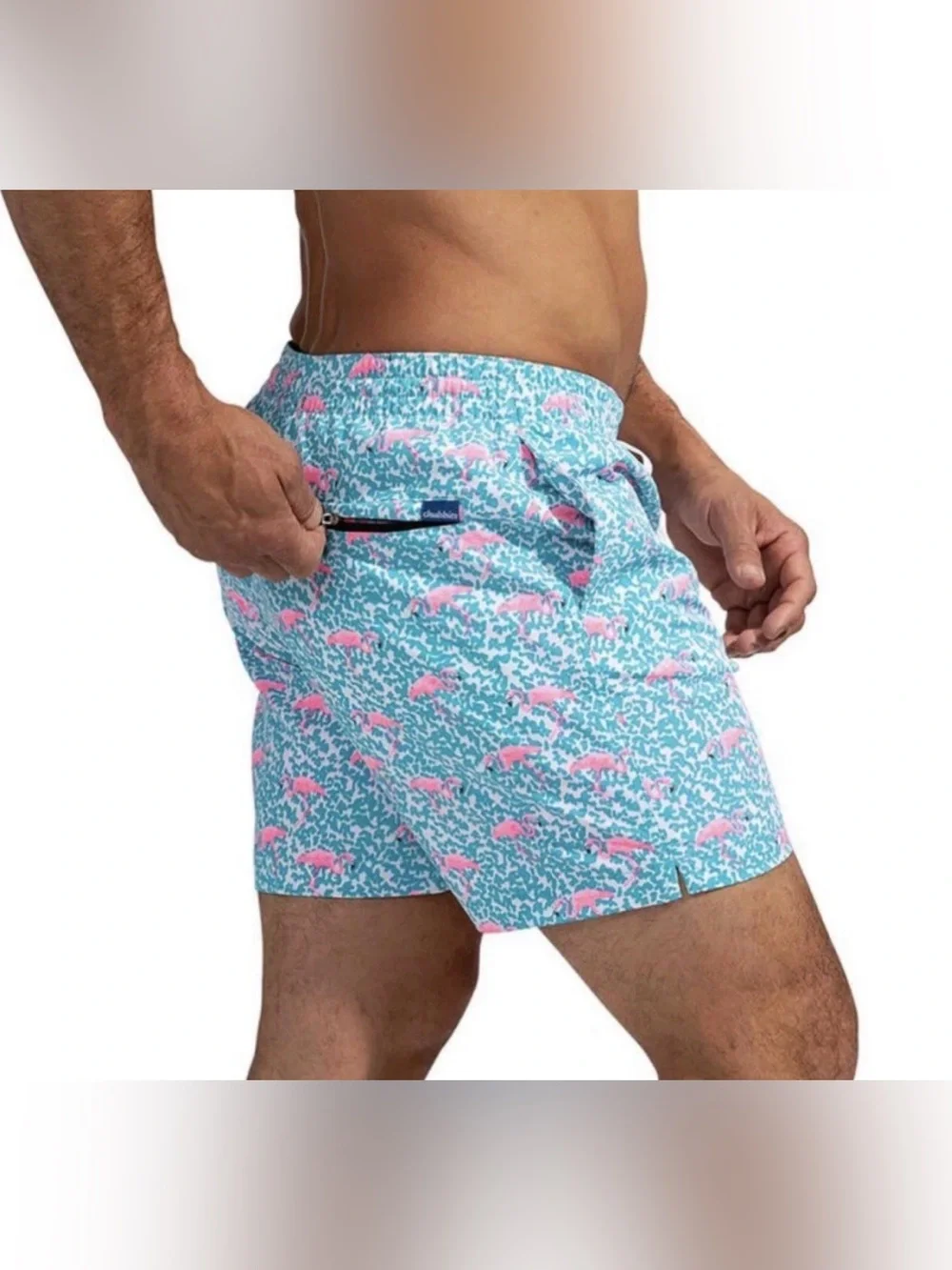 Chubbies The Domingos Are For Flamingos 7” Classic Swim Trunk Size Medium